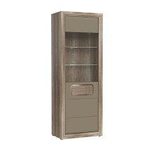 Glasvitrine >TIZANO< LED, in Eiche Antik Dekor /...