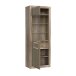 Glasvitrine >TIZANO< LED, in Eiche Antik Dekor / Beige Glanz - 74x203,5x41,3cm (BxHxT)