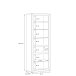 Glasvitrine >TIZANO< LED, in Eiche Antik Dekor / Beige Glanz - 74x203,5x41,3cm (BxHxT)
