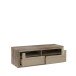Lowboard >TIZANO< 2 Schübe, Eiche Antik Dekor / Beige Glanz - 143,8x49,7x52,1cm (BxHxT)