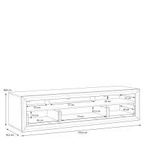 Lowboard >TIZANO< 3 Schübe, Eiche Antik Dekor / Beige Glanz - 193,8x49,7x52,1cm (BxHxT)