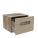 Nachtkommode >TIZANO< 1 Schub, Eiche Antik Dekor / Beige Glanz - 50x37x43,2cm (BxHxT)