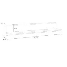 Wandboard >TIZANO< in Eiche Antik Dekor / Beige Glanz - 143,8x23,5x25cm (BxHxT)