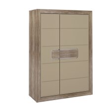 Highboard >TIZANO< LED, in Eiche Antik Dekor /...