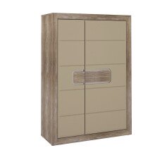 Highboard >TIZANO< LED, in Eiche Antik Dekor /...