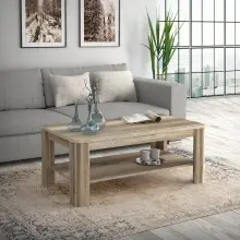 Couchtisch >TIZANO< Ablage, in Eiche Antik Dekor -...