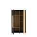 Stauraumvitrine >FIXSMILE< 2 Türen, Mauvella Eiche Dekor / Schwarz - 93,3x158,2x41,5cm (BxHxT)