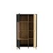 Stauraumvitrine >FIXSMILE< 2 Türen, Mauvella Eiche Dekor / Schwarz - 93,3x158,2x41,5cm (BxHxT)