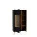 Stauraumvitrine >FIXSMILE< 2 Türen, Mauvella Eiche Dekor / Schwarz - 93,3x158,2x41,5cm (BxHxT)