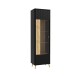Stauraumvitrine >FIXSMILE< 1 Tür, Mauvella Eiche Dekor / Schwarz - 58,6x196,6x41,5cm (BxHxT)