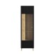 Stauraumvitrine >FIXSMILE< 1 Tür, Mauvella Eiche Dekor / Schwarz - 58,6x196,6x41,5cm (BxHxT)