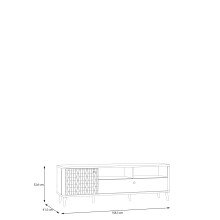 Lowboard >FIXSMILE< 1 Schublade, Mauvella Eiche Dekor / Schwarz - 158,3x52,6x41,5cm BxHxT