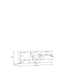 Lowboard >FIXSMILE< 1 Schublade, Mauvella Eiche Dekor / Schwarz - 158,3x52,6x41,5cm BxHxT