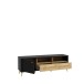 Lowboard >FIXSMILE< 1 Schublade, Mauvella Eiche Dekor / Schwarz - 158,3x52,6x41,5cm BxHxT