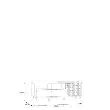 Lowboard >FIXSMILE< 1 Schub, Mauvella Eiche Dekor / Schwarz - 138,3x52,6x41,5cm (B/H/T)