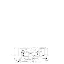 Lowboard >FIXSMILE< 1 Schub, Mauvella Eiche Dekor / Schwarz - 138,3x52,6x41,5cm (B/H/T)