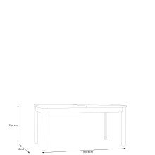 Kulissen-Esstisch >FIXSMILE< ausziehbar bis 207cm, schwarz - 160,4/207x76,6x90cm (BxHxT)