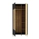 Garderobenschrank >FIXSMILE< 2 Türen, Mauvella Eiche Dekor / Schwarz - 93,3x196,6x41,5cm (BxHxT)