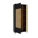 Garderobenschrank >FIXSMILE< 2 Türen, Mauvella Eiche Dekor / Schwarz - 93,3x196,6x41,5cm (BxHxT)
