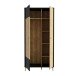 Garderobenschrank >FIXSMILE< 2 Türen, Mauvella Eiche Dekor / Schwarz - 93,3x196,6x41,5cm (BxHxT)