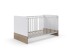 Babybett >Fehmarn< in Weiß, Absetzung Viking-oak Nachbildung - 80x85x143 (BxHxT)