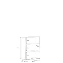 Regal >GOLDSBORO< 2 Böden, Artisan Eiche Dekor - 84,5x115,1x41,5cm (BxHxT)