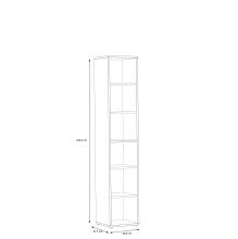 Regal >GOLDSBORO< 5 Böden, Artisan Eiche Dekor - 44,8x226,5x41,5cm (BxHxT)