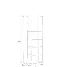 Regal >GOLDSBORO< 5 Böden, Artisan Eiche Dekor - 84,5x226,5x41,5cm (BxHxT)
