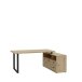 Eckschreibtisch >GOLDSBORO< 2 Schübe, 2 Türen, Artisan Eiche Dekor - 124,2x74,3x181cm (BxHxT)