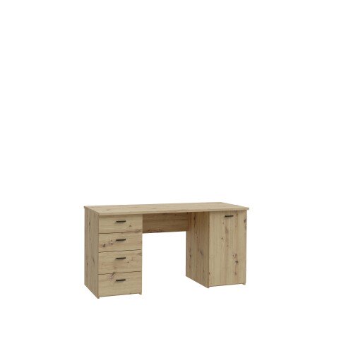 Schreibtisch >GOLDSBORO< 4 Schübe, 1 Tür, Artisan Eiche Dekor - 145,2x75,3x60cm (BxHxT)