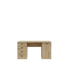 Schreibtisch >GOLDSBORO< 4 Schübe, 1 Tür, Artisan Eiche Dekor - 145,2x75,3x60cm (BxHxT)