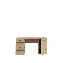 Schreibtisch >GOLDSBORO< 4 Schübe, 1 Tür, Artisan Eiche Dekor - 145,2x75,3x60cm (BxHxT)