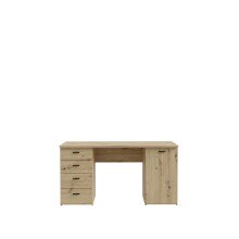 Schreibtisch >GOLDSBORO< 4 Schübe, 1 Tür, Artisan Eiche Dekor - 145,2x75,3x60cm (BxHxT)
