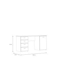 Schreibtisch >GOLDSBORO< 4 Schübe, 1 Tür, Artisan Eiche Dekor - 145,2x75,3x60cm (BxHxT)