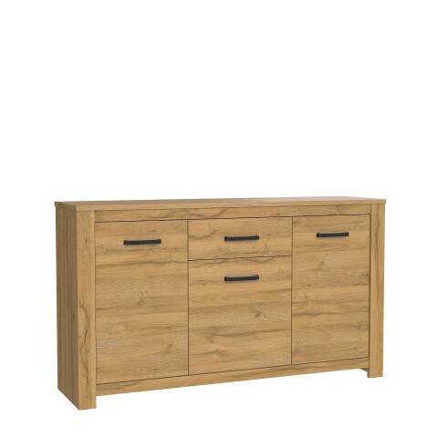 Sideboard >HAVANNA< 3 Türen, 1 Schub, Alteiche Dekor - 161,4x95,7x42,2cm (BxHxT)