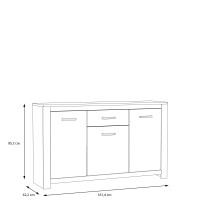 Sideboard >HAVANNA< 3 Türen, 1 Schub, Alteiche Dekor - 161,4x95,7x42,2cm (BxHxT)