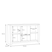 Sideboard >HAVANNA< 3 Türen, 1 Schub, Alteiche Dekor - 161,4x95,7x42,2cm (BxHxT)