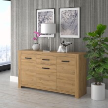 Sideboard >HAVANNA< 3 Türen, 1 Schub, Alteiche Dekor - 161,4x95,7x42,2cm (BxHxT)