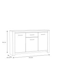 Sideboard >HAVANNA< 3 Türen, 1 Schub, Alteiche Dekor - 161,4x95,7x42,2cm (BxHxT)