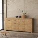 Sideboard >HAVANNA< 3 Türen, 4 Schübe, Alteiche Dekor  - 206x95,7x42,2cm (BxHxT)