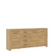 Sideboard >HAVANNA< 3 Türen, 4 Schübe, Alteiche Dekor  - 206x95,7x42,2cm (BxHxT)