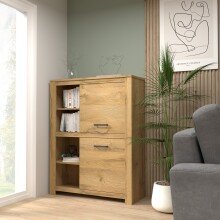 Highboard >HAVANNA< 2 Türen, Alteiche Dekor - 111,7x143,7x42,2cm (BxHxT)