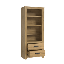Regal >HAVANNA< 2 Schubladen, in Alteiche Dekor - 77x185,3x42,2cm (BxHxT)