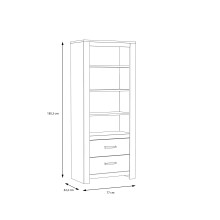 Regal >HAVANNA< 2 Schubladen, in Alteiche Dekor - 77x185,3x42,2cm (BxHxT)