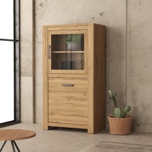 Stauraumvitrine >HAVANNA< 2 Türen, Alteiche...