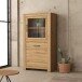 Stauraumvitrine >HAVANNA< 2 Türen, Alteiche Dekor - 77x143,7x42,2cm (BxHxT)