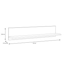 Wandboard >HAVANNA< in Alteiche Dekor - 125x25,6x21,9cm (BxHxT)