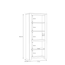 Stauraumvitrine >HAVANNA< 2 Türen, in Alteiche Dekor - 77x185,3x42,2cm (BxHxT)