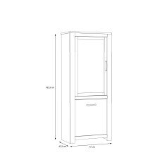 Stauraumvitrine >HAVANNA< 2 Türen, in Alteiche Dekor - 77x185,3x42,2cm (BxHxT)