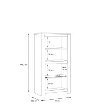 Highboard >HAVANNA< 2 Türen, in Alteiche Dekor - 77x143,7x42,2cm (BxHxT)